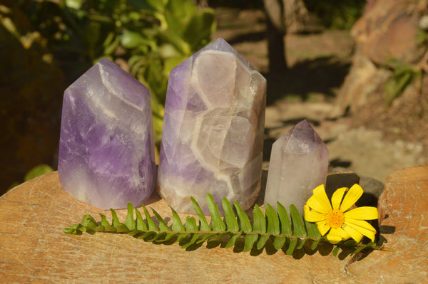 Polished Amethyst Crystals With Stunning Patterns  x 3 From Madagascar - TopRock