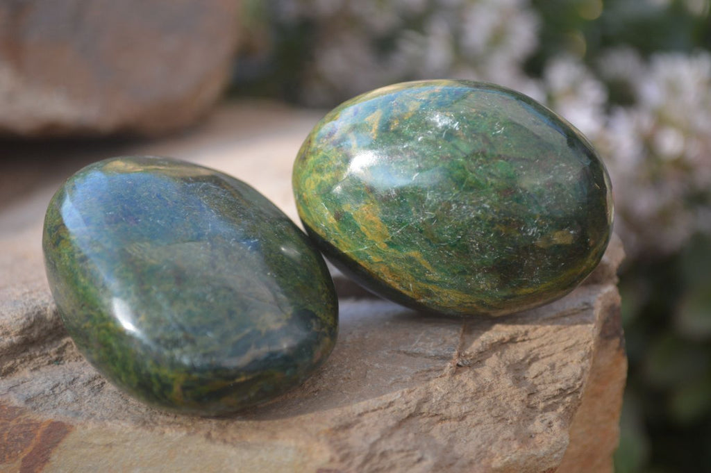 Polished Green Verdite Galet / Palm Stones x 12 From Zimbabwe - Toprock Gemstones and Minerals 