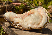 Polished Extra Large Crystal Agate Display Piece (Cut To Stand) x 1 From Maintirano, Madagascar - TopRock