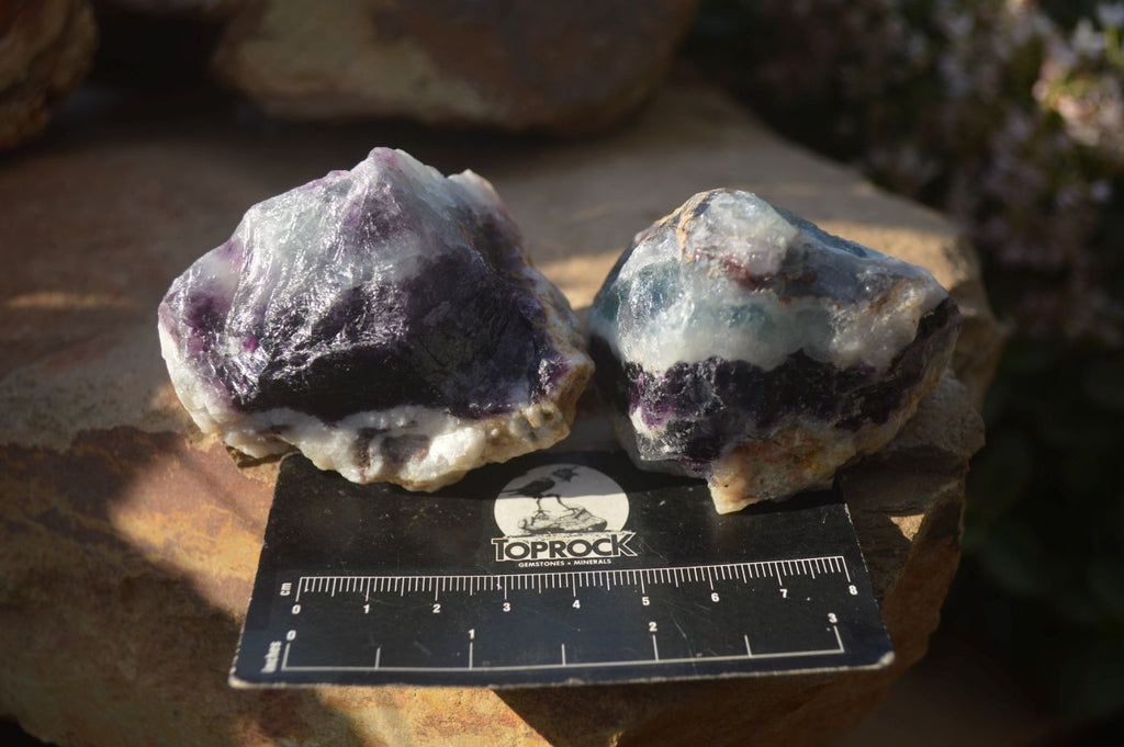 Natural Rough Watermelon Fluorite Cobbed Specimens  x 24 From Uis, Namibia - Toprock Gemstones and Minerals 