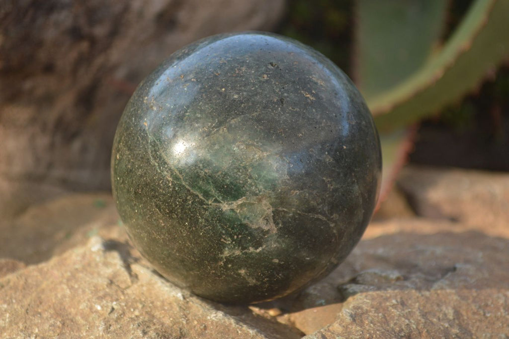 Polished  Emerald Fuchsite Quartz Sphere & Standing Free Form  x 2 From Madagascar - Toprock Gemstones and Minerals 