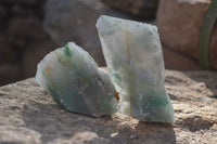 Natural Rough Green Jade Cobbed Specimens x 12 From Swaziland