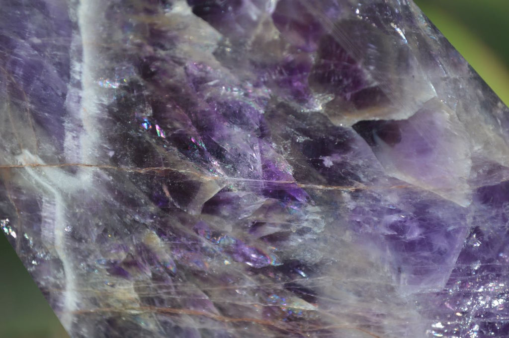 Polished Chevron Amethyst Point x 1 From Zambia - Toprock Gemstones and Minerals 