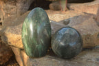 Polished  Emerald Fuchsite Quartz Sphere & Standing Free Form  x 2 From Madagascar - Toprock Gemstones and Minerals 