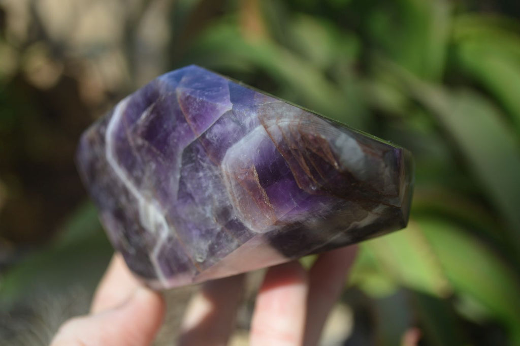 Polished Chevron Amethyst Point x 1 From Zambia - Toprock Gemstones and Minerals 