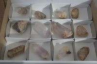 Natural Mixed Amethyst & Smokey Brandberg Quartz Crystals x 12 From Brandberg, Namibia