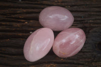 Polished Gemmy Pink Rose Quartz Standing Free Forms  x 3 From Ambatondrazaka, Madagascar - TopRock