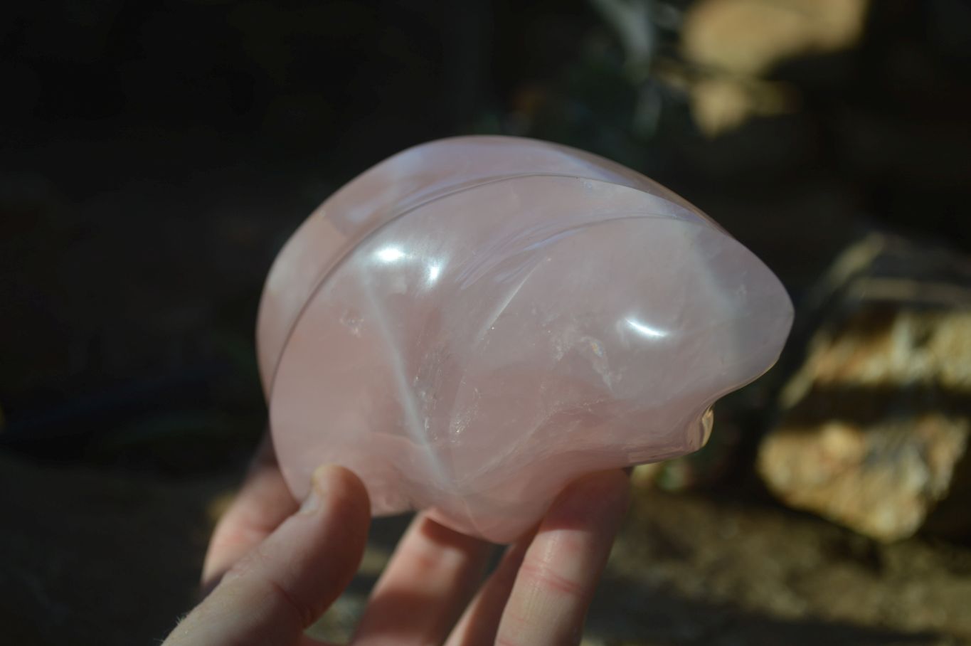 Polished Pink Rose Quartz Flame Sculptures x 2 From Madagascar - Toprock Gemstones and Minerals 