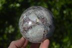 Polished Rubellite Pink Tourmaline Matrix Sphere x 1 From Madagascar - Toprock Gemstones and Minerals 