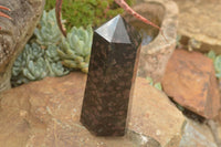 Polished New Sparkling Blue Iolite Standing Free Form & Point x 2 From Madagascar - TopRock