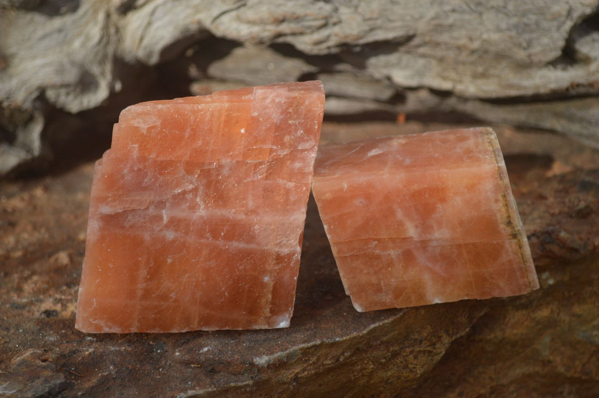 Natural New Sunset Orange Calcite Specimens  x 12 From Spitzkop, Namibia - Toprock Gemstones and Minerals 