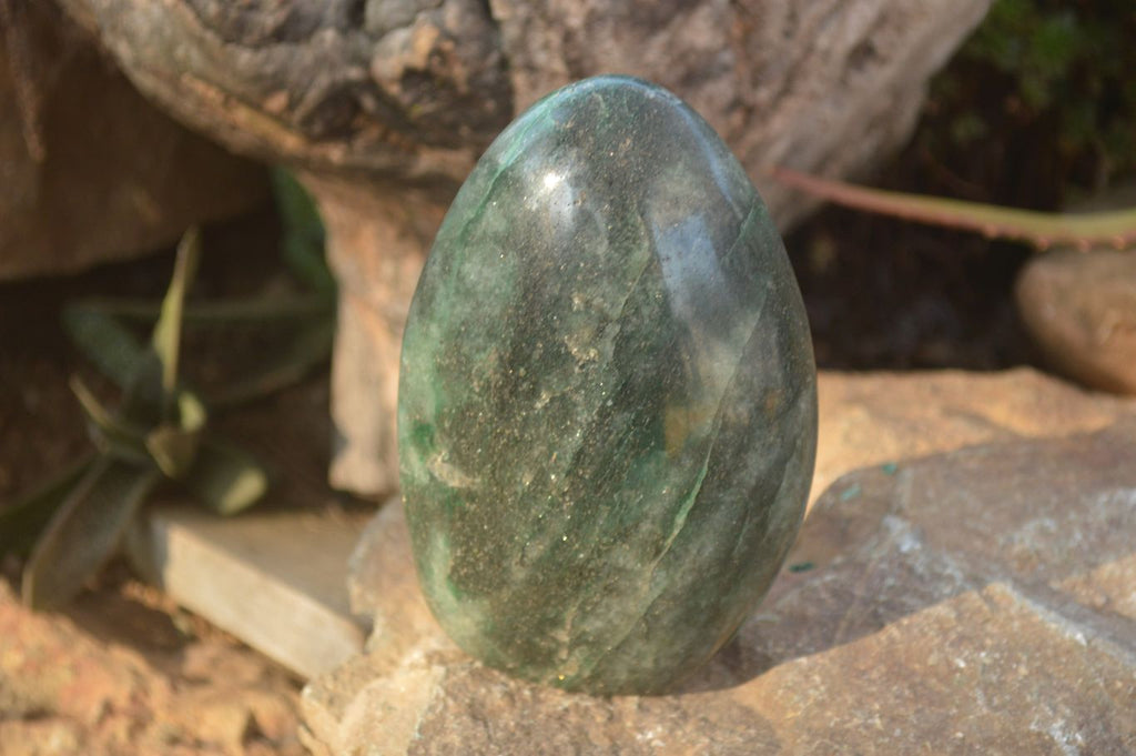 Polished  Emerald Fuchsite Quartz Sphere & Standing Free Form  x 2 From Madagascar - Toprock Gemstones and Minerals 