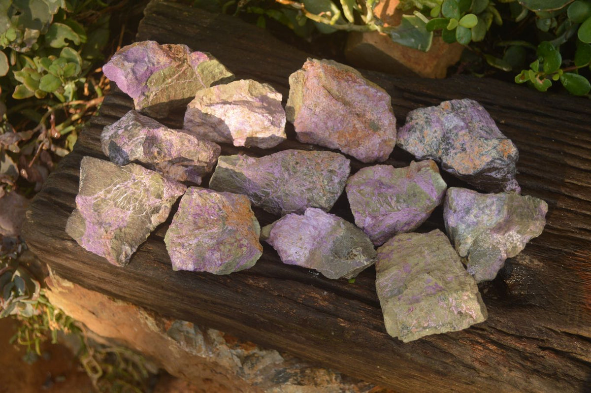 Natural Rough Stichtite & Serpentine Specimens x 12 From Barberton, South Africa - Toprock Gemstones and Minerals 