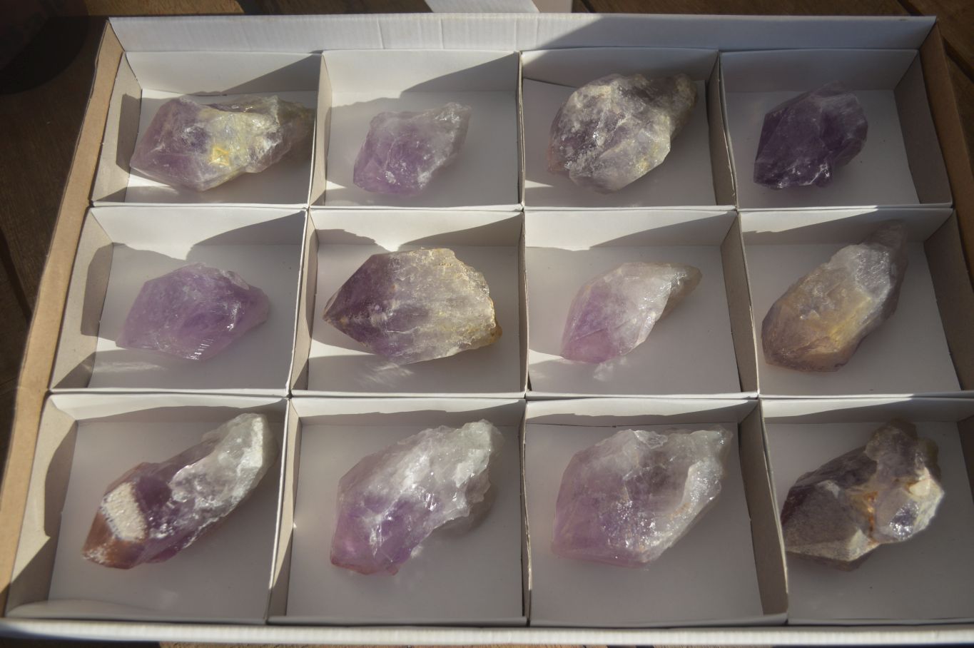Natural Jacaranda Amethyst Crystals x 12 From Mumbwa, Zambia - Toprock Gemstones and Minerals 