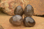 Polished Morion Smokey Quartz Eggs x 6 From Madagascar - TopRock
