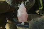 Polished Pink Rose Quartz Flame Sculptures x 2 From Madagascar - Toprock Gemstones and Minerals 