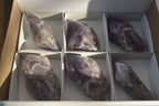 Polished Chevron Amethyst Points x 6 From Zambia - Toprock Gemstones and Minerals 