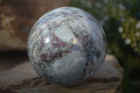 Polished Rubellite Pink Tourmaline Matrix Sphere x 1 From Madagascar - Toprock Gemstones and Minerals 