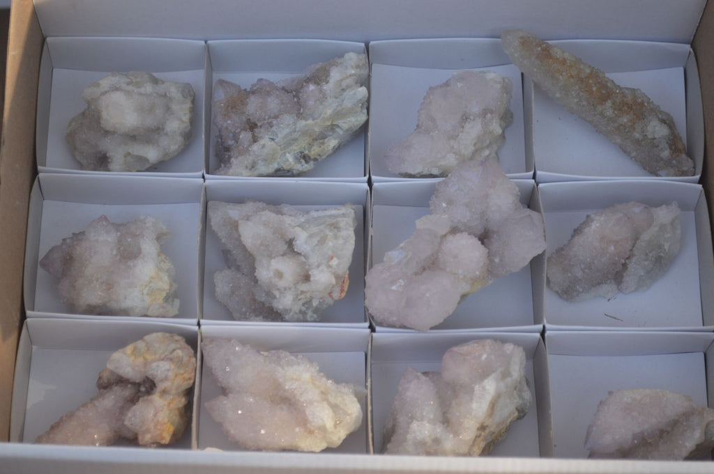 Natural Pale Lilac Spirit Quartz Clusters x 12 From Boekenhouthoek, South Africa - Toprock Gemstones and Minerals 