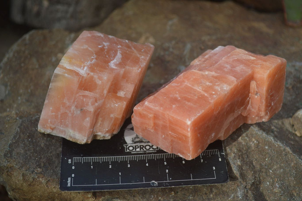Natural New Sunset Orange Calcite Specimens  x 12 From Spitzkop, Namibia - Toprock Gemstones and Minerals 