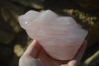 Polished Pink Rose Quartz Flame Sculptures x 2 From Madagascar - Toprock Gemstones and Minerals 