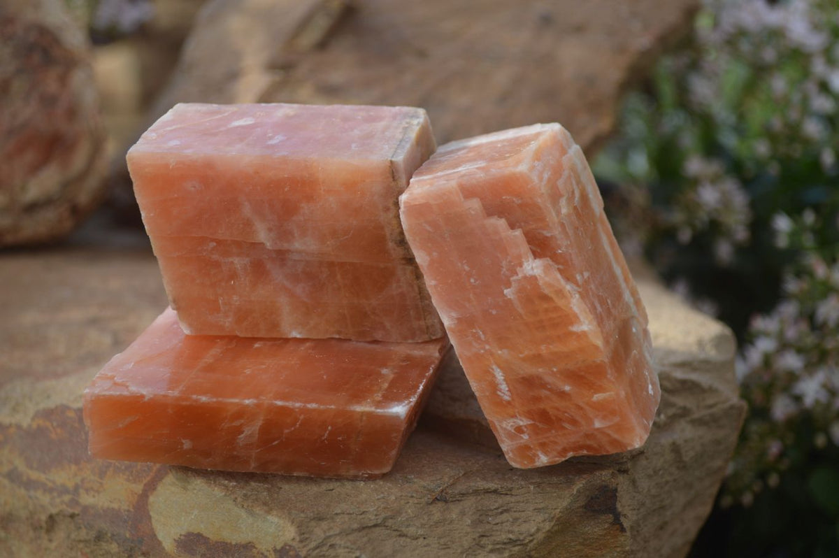 Natural New Sunset Orange Calcite Specimens  x 12 From Spitzkop, Namibia - Toprock Gemstones and Minerals 