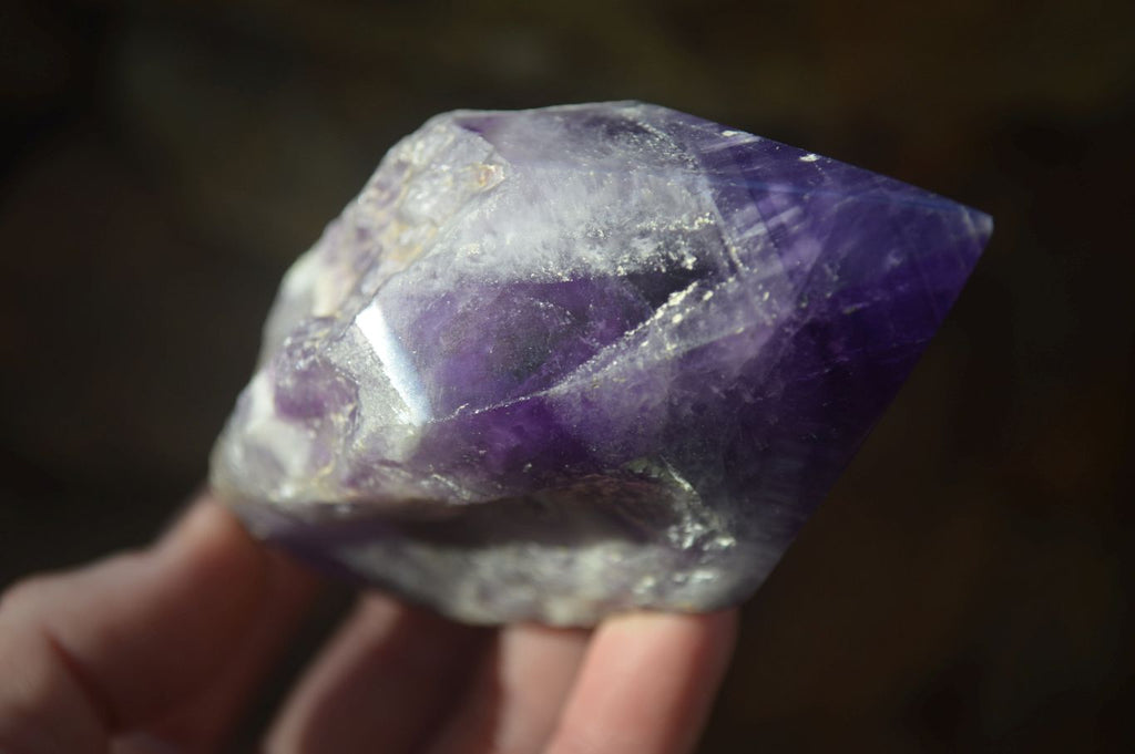 Polished Chevron Amethyst Points x 6 From Zambia - Toprock Gemstones and Minerals 