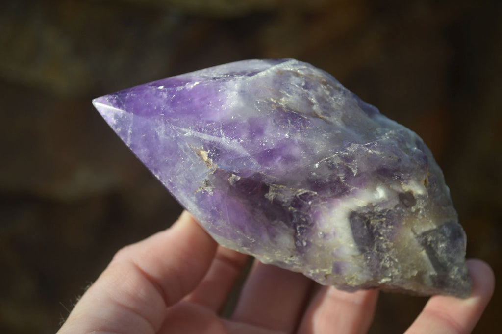 Polished Chevron Amethyst Points x 6 From Zambia - Toprock Gemstones and Minerals 