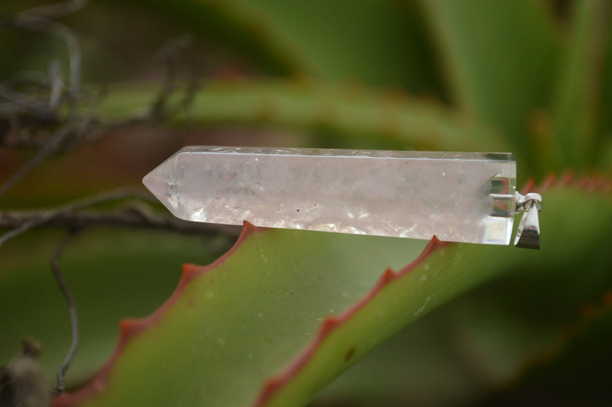 Polished Packaged Hand Crafted Resin Pendant with Rose Quartz Chips - sold per piece - From Bulwer, South Africa - TopRock