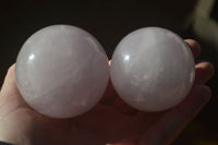 Polished Rare Blue Star Rose Quartz Spheres x 3 From Ambatondrazaka, Madagascar - Toprock Gemstones and Minerals 