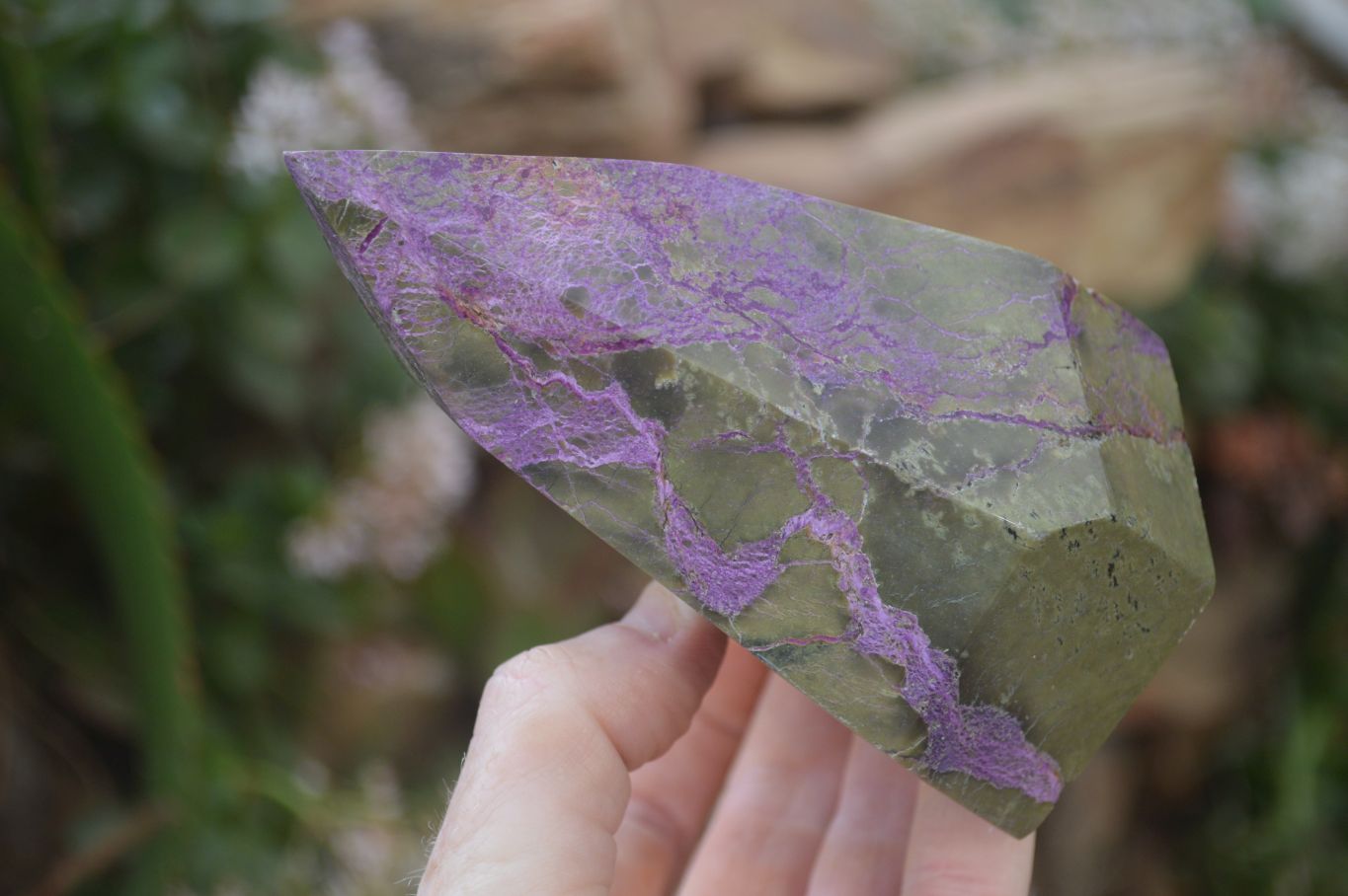Polished Stichtite & Serpentine Points x 2 From Barberton, South Africa - Toprock Gemstones and Minerals 