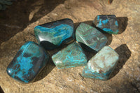 Polished Blue Shattuckite Free Forms  x 6 From Kaokoveld, Namibia - Toprock Gemstones and Minerals 