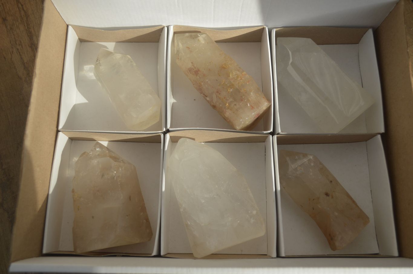 Polished Clear Quartz Points x 6 From Southern Africa - Toprock Gemstones and Minerals 