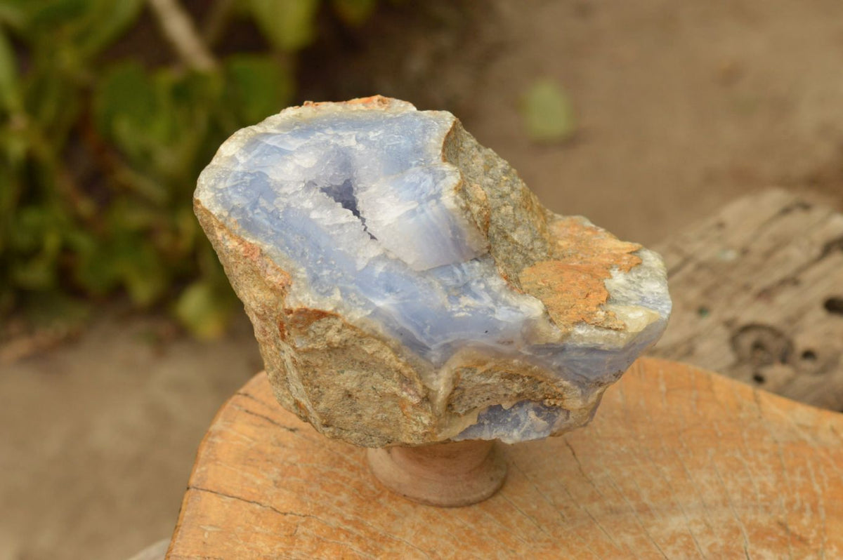 Natural Large Blue Lace Agate Geode Specimens  x 3 From Nsanje, Malawi - TopRock