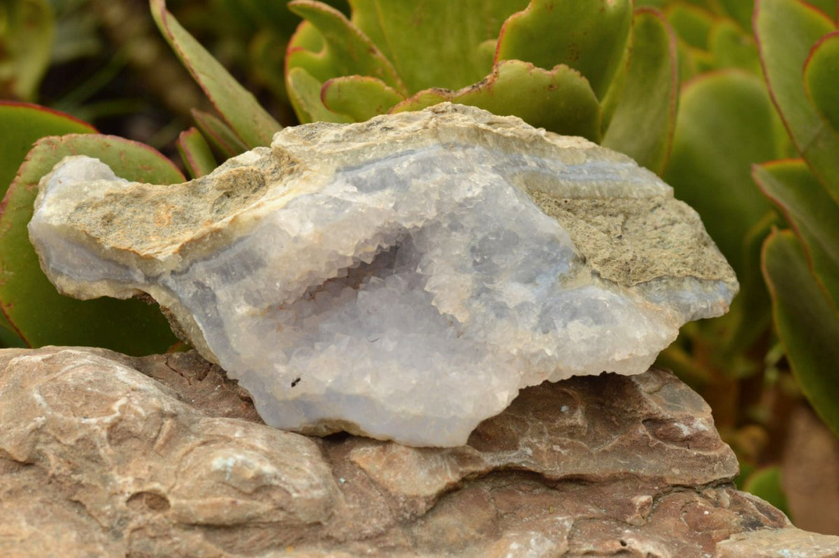 Natural Large Blue Lace Agate Geode Specimens  x 3 From Nsanje, Malawi - TopRock