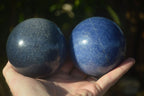 Polished Blue Lazulite Spheres  x 2 From Madagascar - Toprock Gemstones and Minerals 