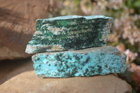 Natural Drusy Coated Chrysocolla & Malachite Dolomite Specimens x 7 From Congo - Toprock Gemstones and Minerals 