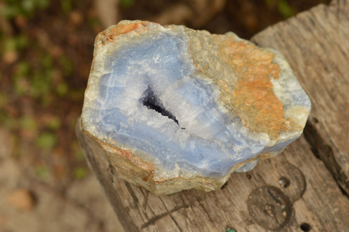 Natural Large Blue Lace Agate Geode Specimens  x 3 From Nsanje, Malawi - TopRock