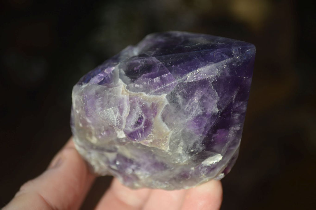 Polished Chevron Amethyst Points x 6 From Zambia - Toprock Gemstones and Minerals 