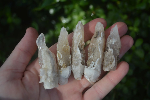 Natural Drusy Quartz Coated Fluorescent Peach Calcite Crystal Specimens  x 20 From Alberts Mountain, Lesotho