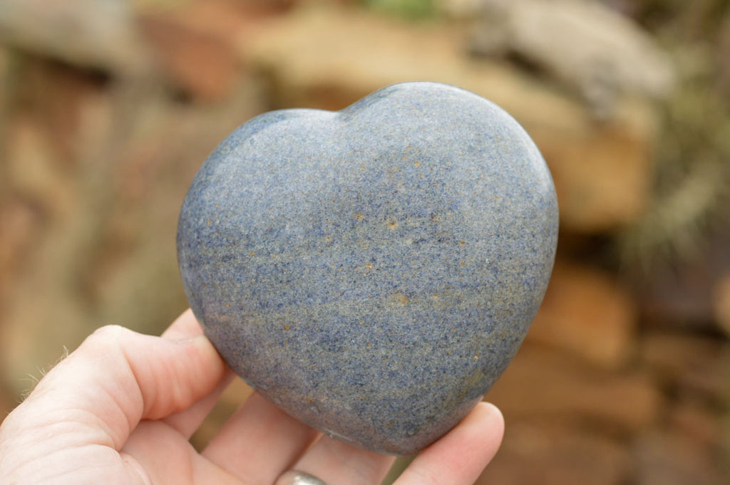 Polished Blue Lazulite Hearts x 6 From Madagascar - TopRock