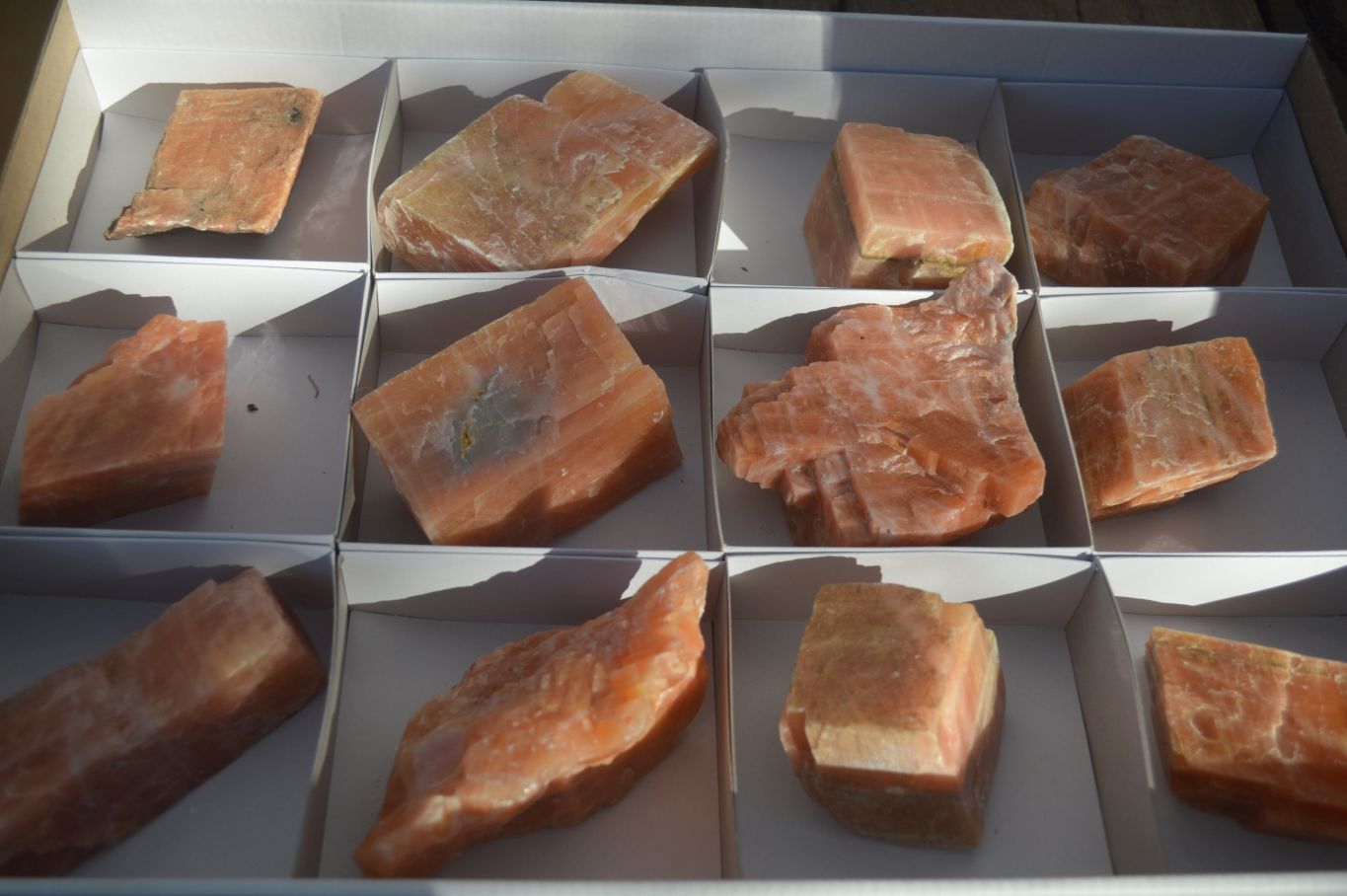Natural New Sunset Orange Calcite Specimens  x 12 From Spitzkop, Namibia - Toprock Gemstones and Minerals 