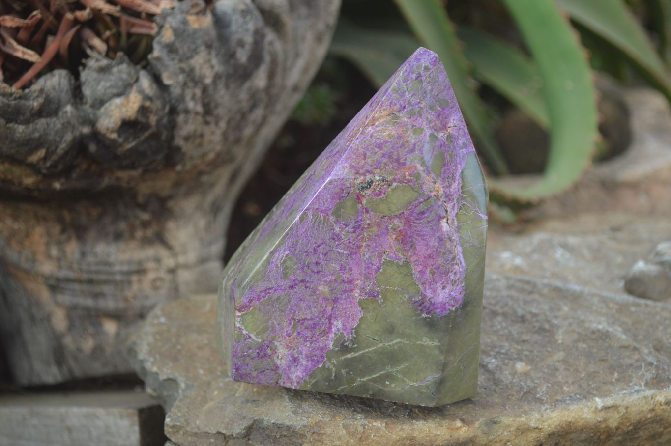 Polished Stichtite & Serpentine Points x 2 From Barberton, South Africa - Toprock Gemstones and Minerals 
