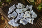 Natural Etched Blue Chalcedony Specimens  x 12 From Nsanje, Malawi - Toprock Gemstones and Minerals 