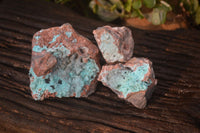 Natural Drusy Coated Chrysocolla Dolomite Specimens x 3 From Congo - Toprock Gemstones and Minerals 