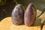Polished Purple Lepidolite With Pink Tourmaline Standing Free Forms x 2 From Madagascar - TopRock