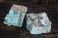 Natural Drusy Coated Chrysocolla & Malachite Dolomite Specimens x 7 From Congo - Toprock Gemstones and Minerals 