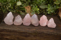 Polished Pink Rose Quartz Flame Sculptures x 6 From Antsirabe, Madagascar - Toprock Gemstones and Minerals 