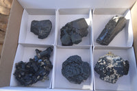 Natural Schorl Black Tourmaline Specimens x 6 From Erongo, Namibia