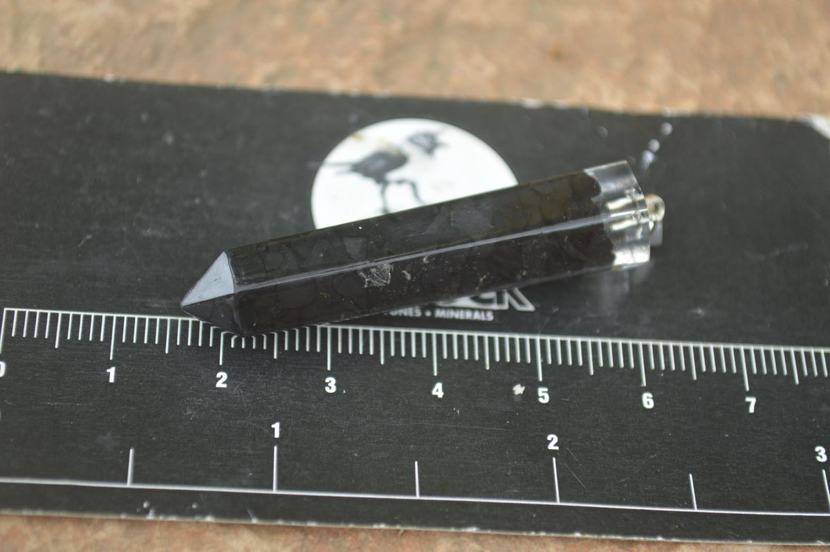 Polished Packaged Hand Crafted Resin Pendant with Shungite Chips - sold per piece - From Bulwer, South Africa - TopRock